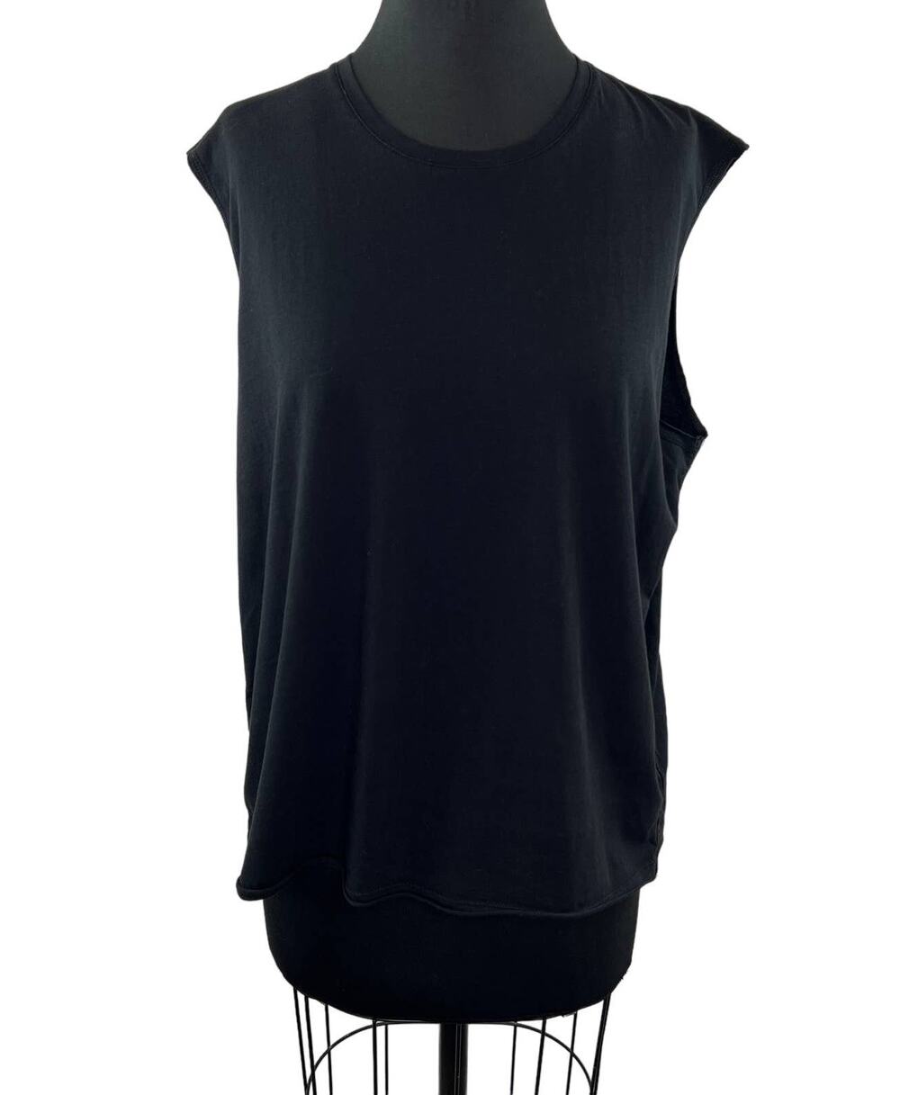 Earnest Sewn Black Cotton Sleeveless Top Crew Tank Basic Casual Top Secret L